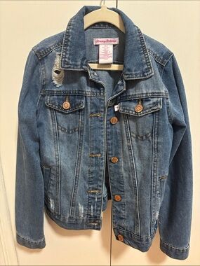 Tommy Bahama Medium Blue Kids' Distressed Denim Jacket